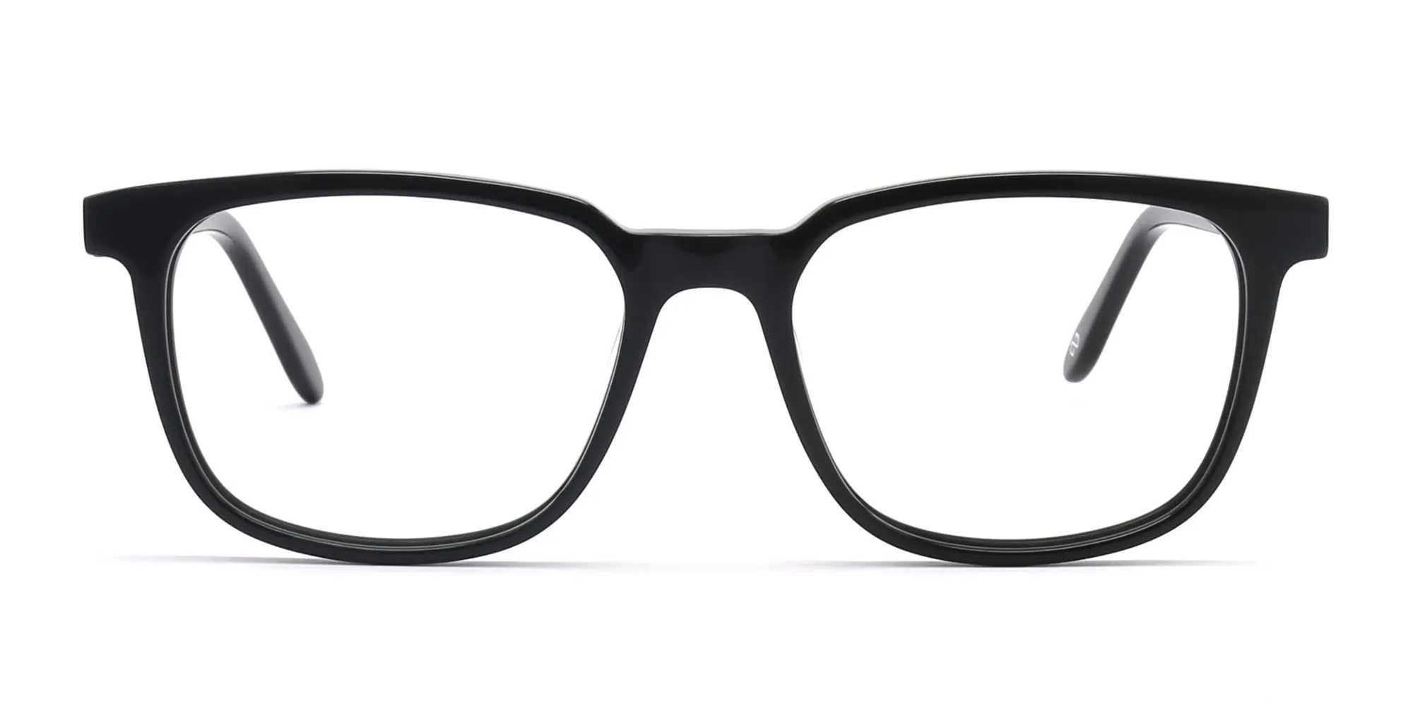 Black Acetate Rectangle Glasses Frame Unisex-2