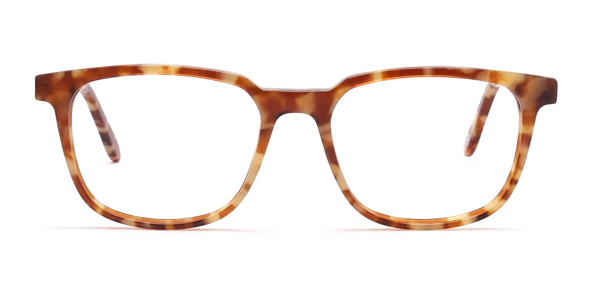 Caramel Tortoise Rectangular Glasses Unisex-2