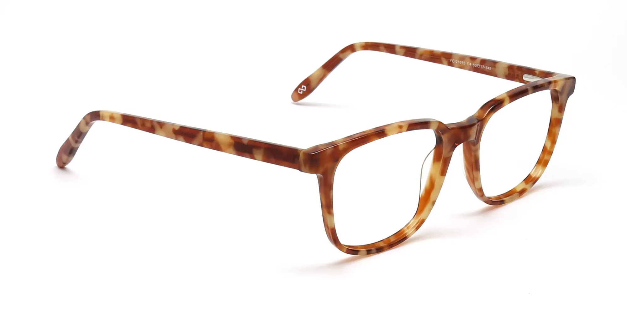 Caramel Tortoise Rectangular Glasses Unisex-2