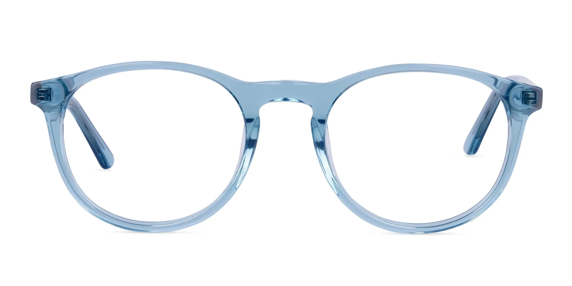 Crystal and Blue Round Glasses Frame-2