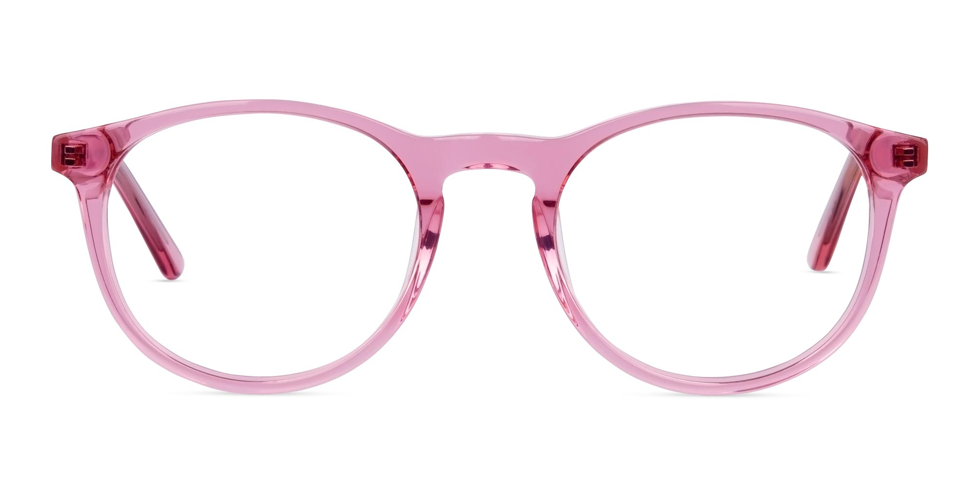 Crystal and Pink Round Glasses Frame-1