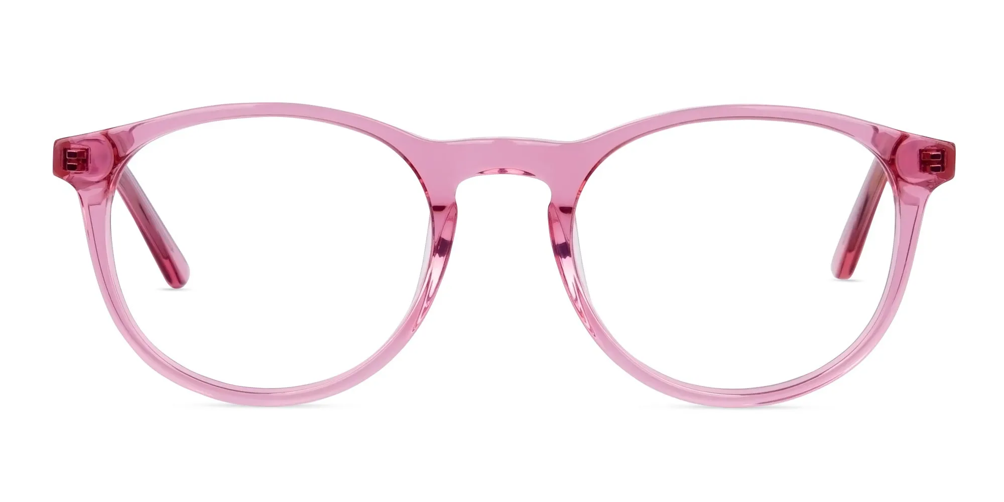 Crystal and Pink Round Glasses Frame-2