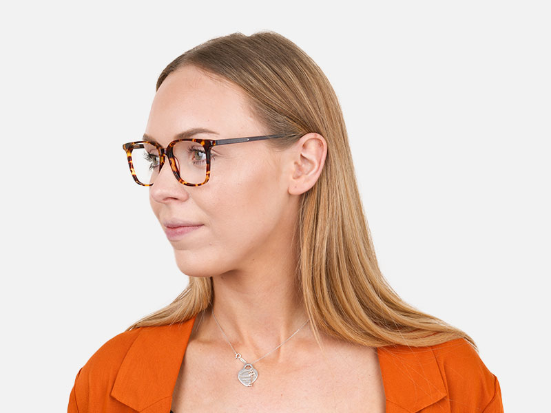Large Square Tortoise Shell Glasses - 1
