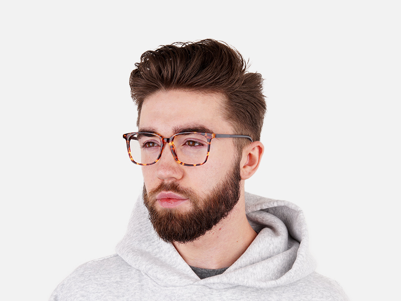Large Square Tortoise Shell Glasses - 1