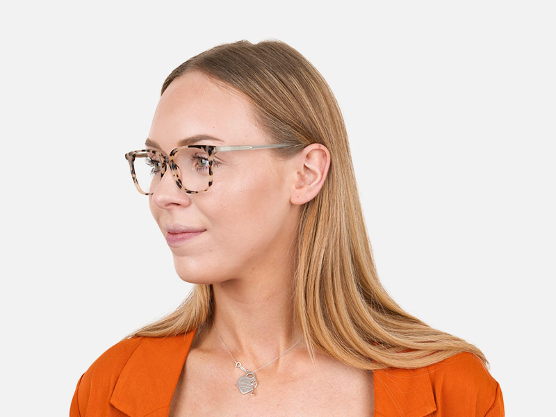 Crystal Teal Green Creamy Tortoise Glasses - 1