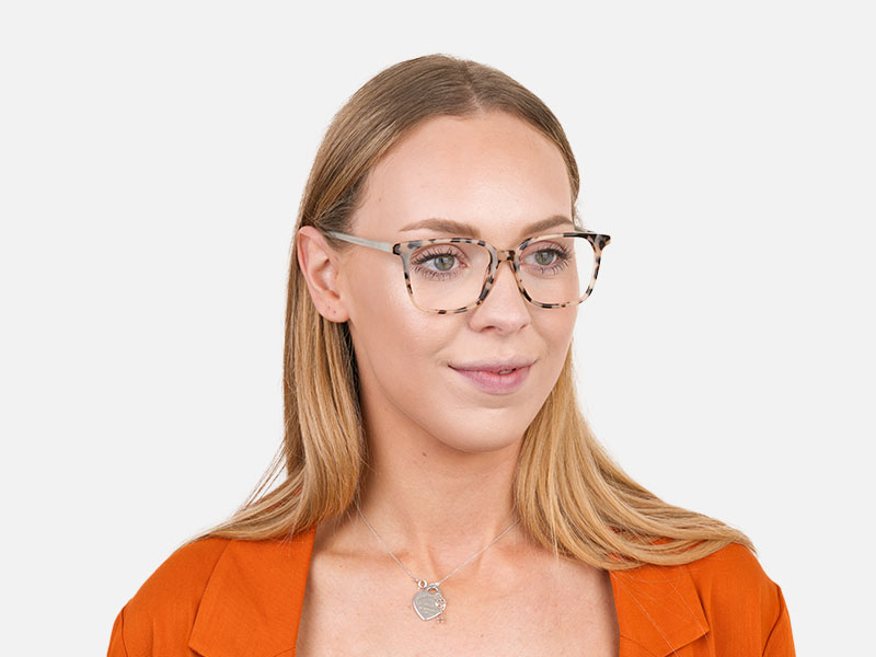 Crystal Teal Green Creamy Tortoise Glasses - 1
