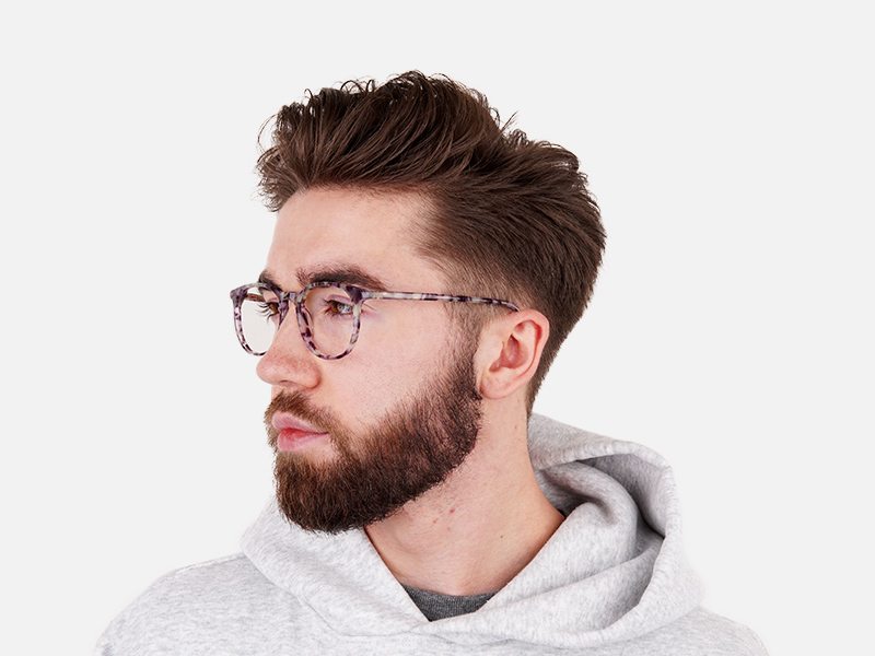Round Marble Grey Glasses Frames - 1