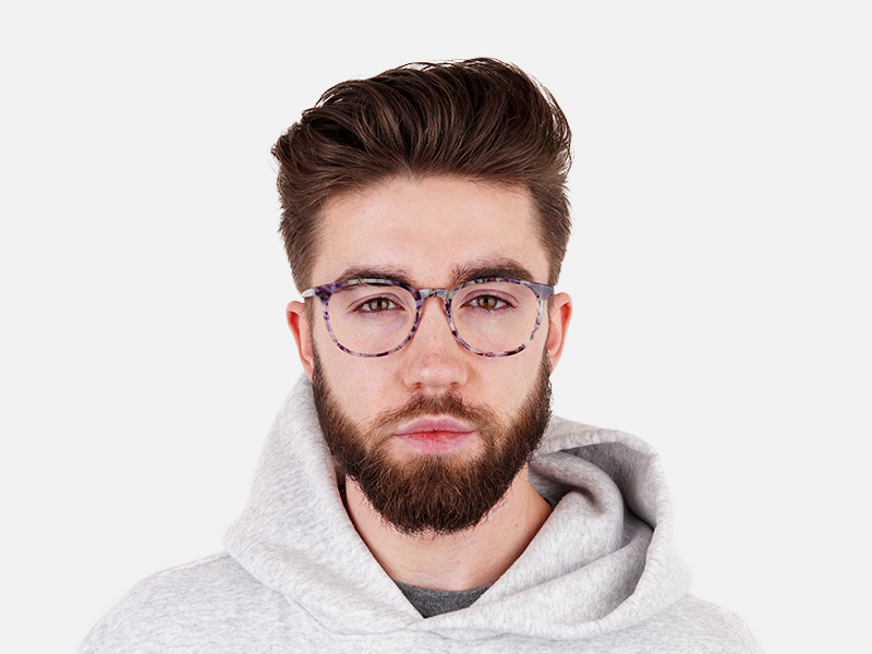 Round Marble Grey Glasses Frames - 1