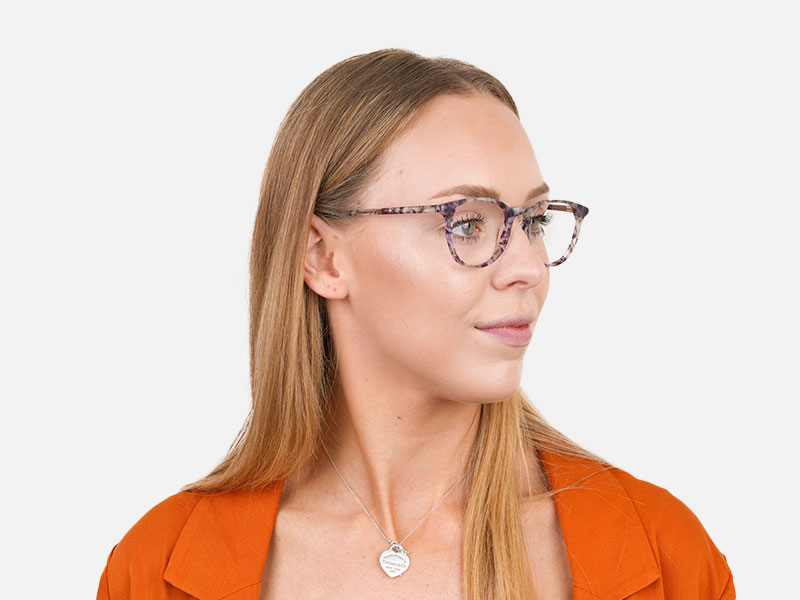 Round Marble Grey Glasses Frames - 1