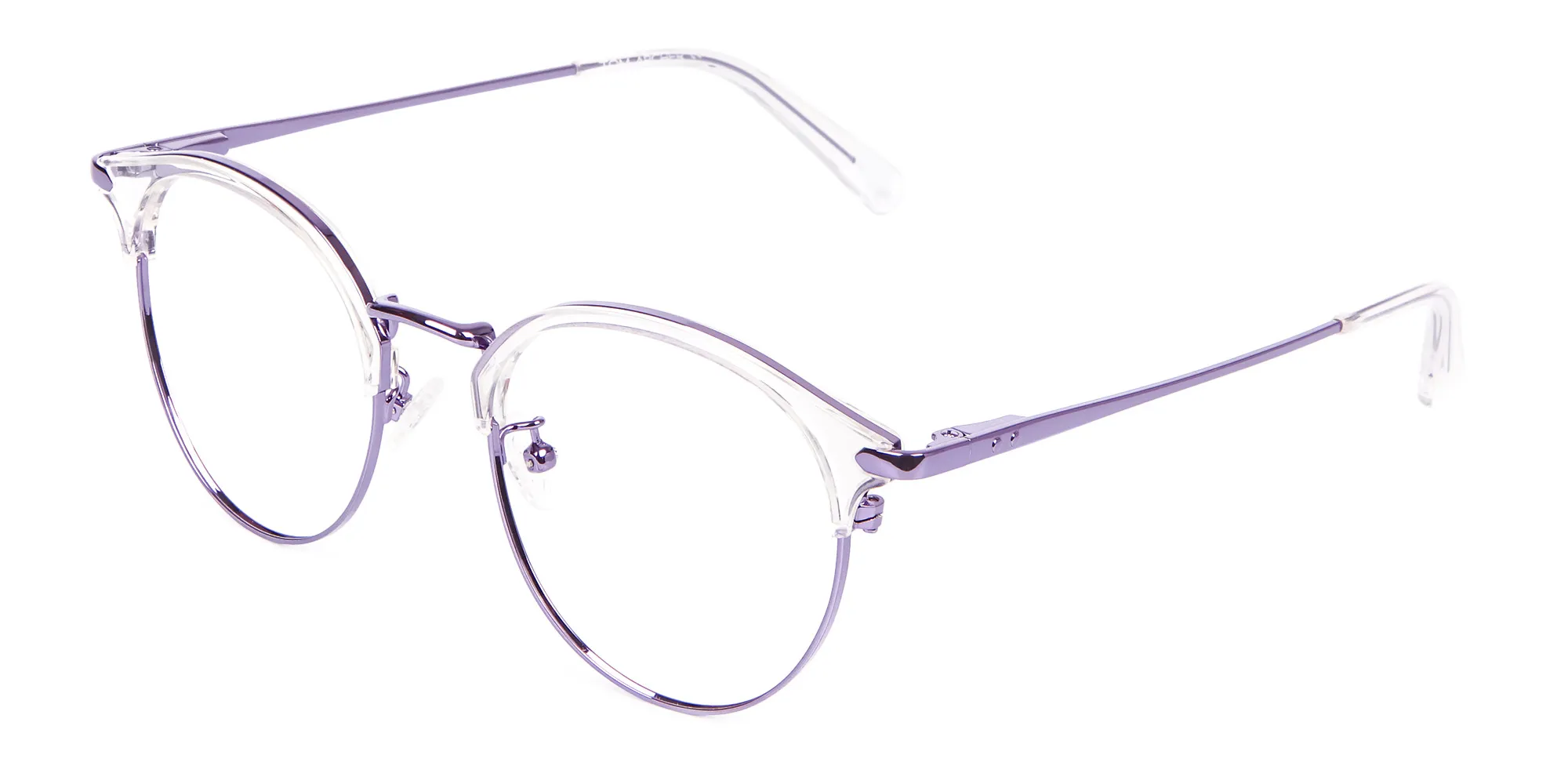 See-Through Browline Round in Purple- 2