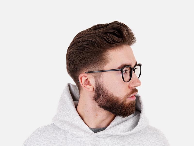 Black Wayfarer Glasses Thin Frame - 1