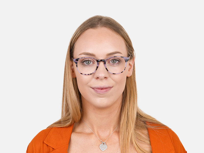 Keyhole Pastel Purple Tortoise Glasses in Wayfarer - 1