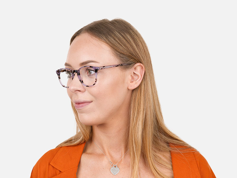 Keyhole Pastel Purple Tortoise Glasses in Wayfarer - 1