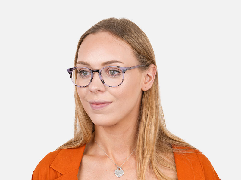 Keyhole Pastel Purple Tortoise Glasses in Wayfarer - 1