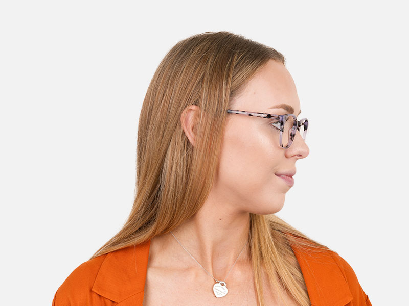 Keyhole Pastel Purple Tortoise Glasses in Wayfarer - 1