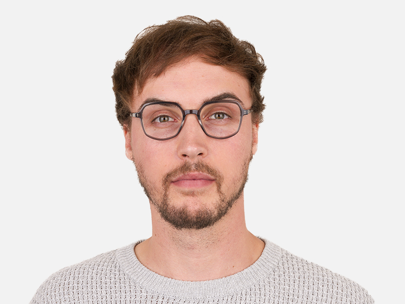 Geometric Heptagon Glasses in Grey Red - 1
