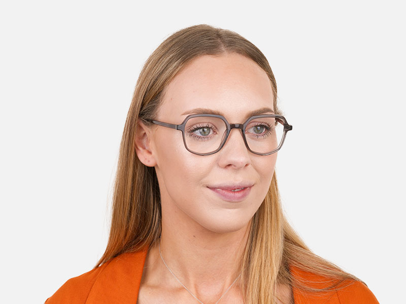 Geometric Heptagon Glasses in Grey Red - 1