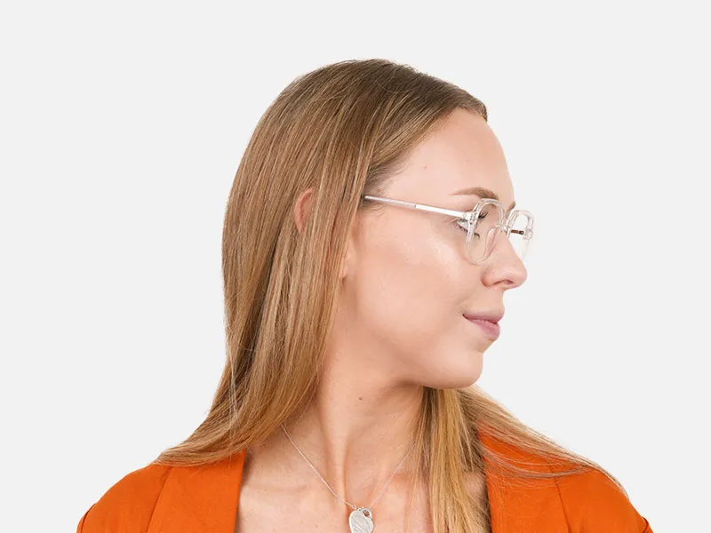 Transparent Geometric Heptagon Glasses - 2
