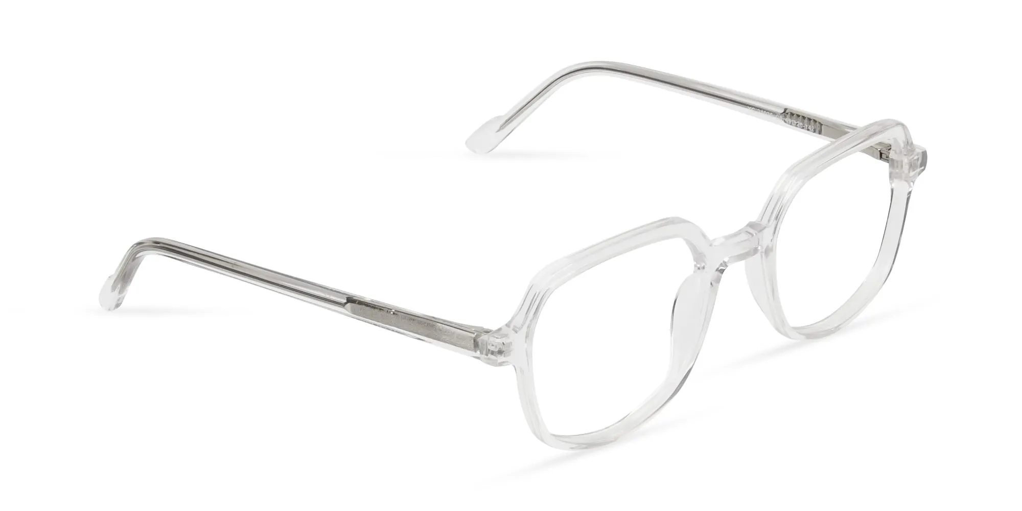 Transparent Geometric Heptagon Glasses - 2