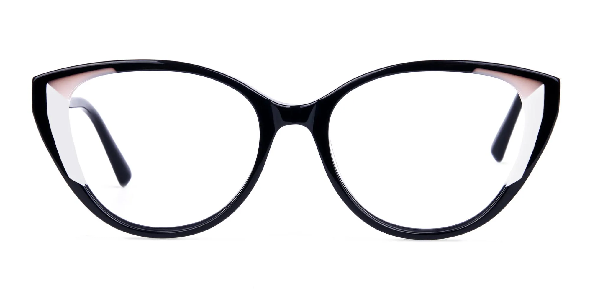 Black and Translucent Cat Eye Glasses Frame-2