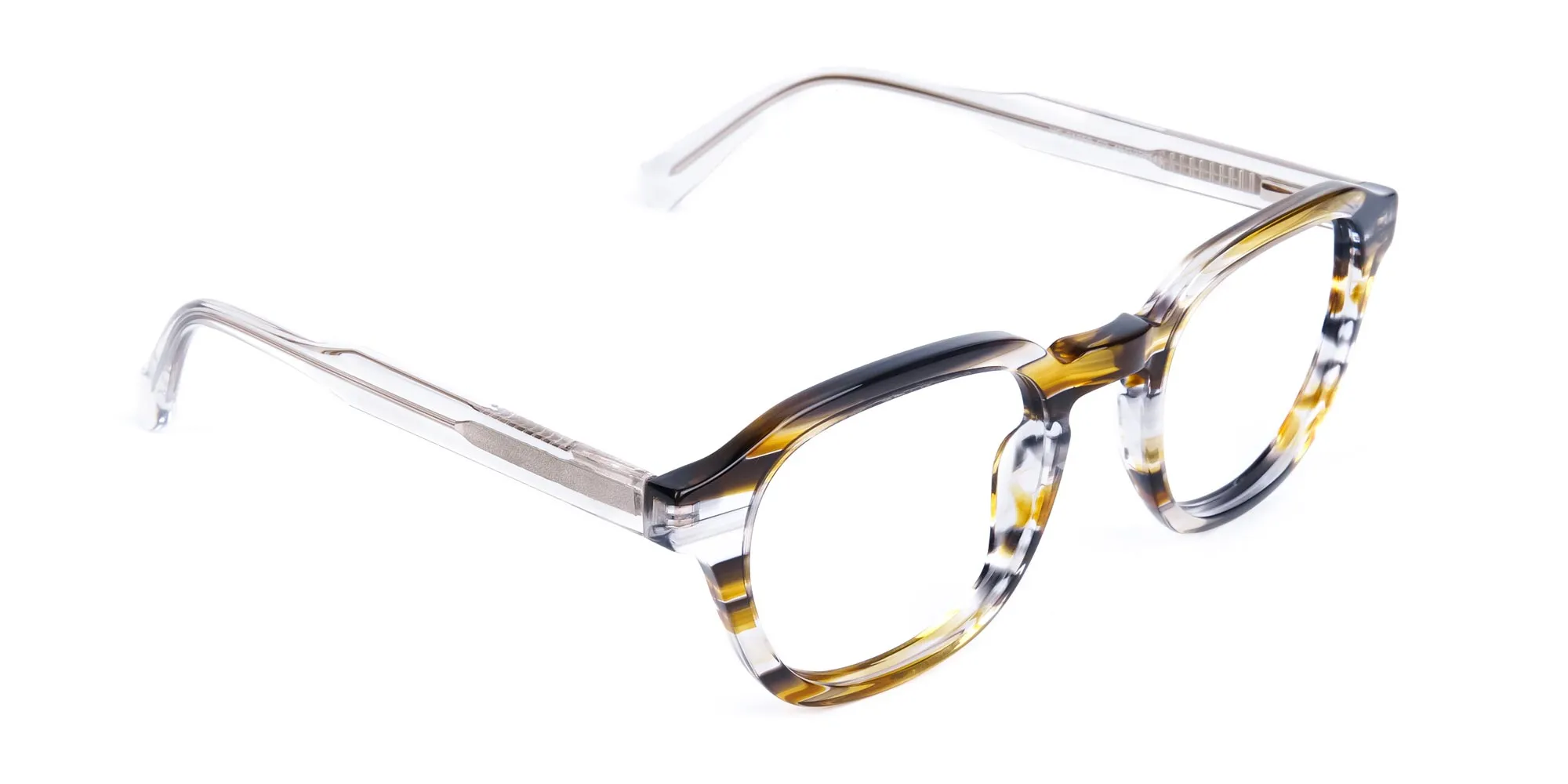 Black Yellow Crystal Geometric Glasses-2