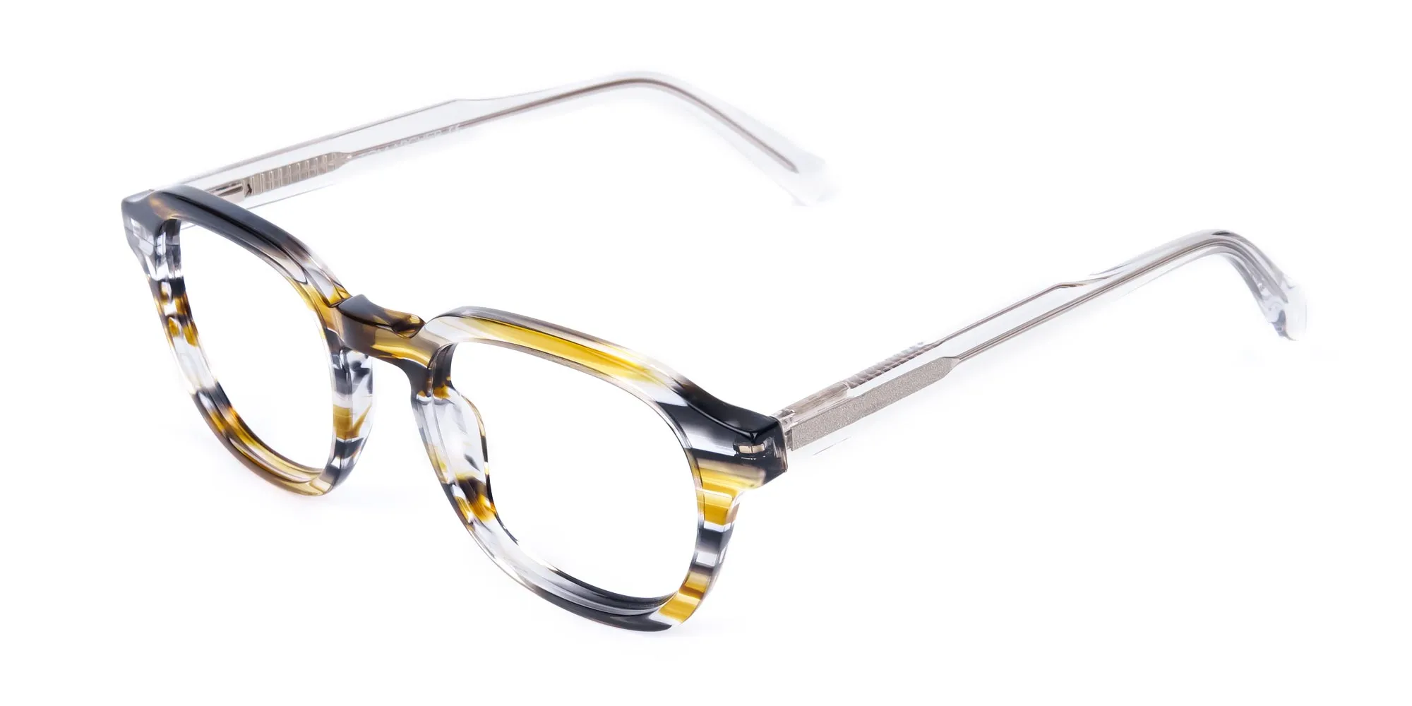 Black Yellow Crystal Geometric Glasses-2