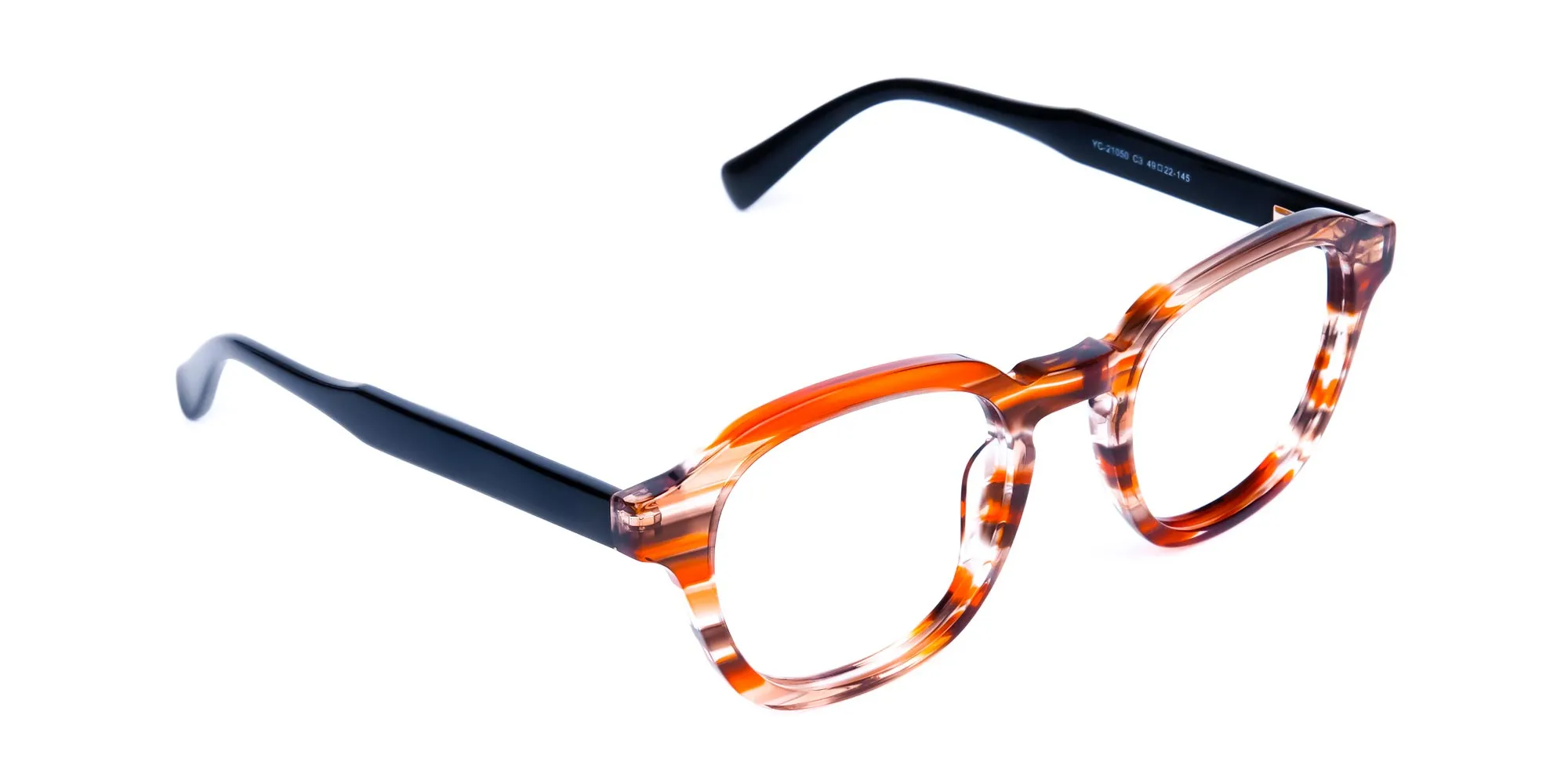 Crystal and Orange Geometric Glasses-2