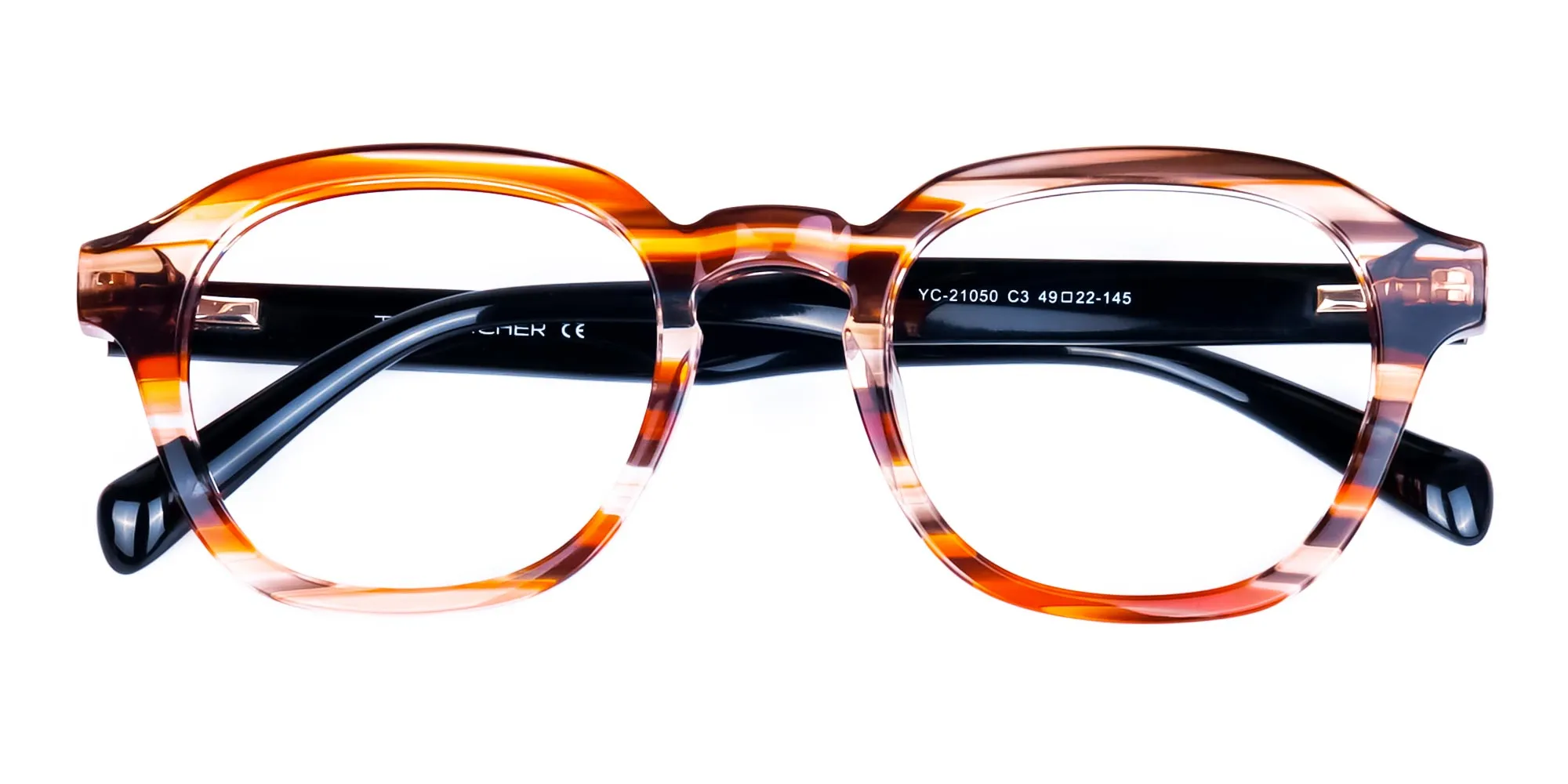 Crystal and Orange Geometric Glasses-2