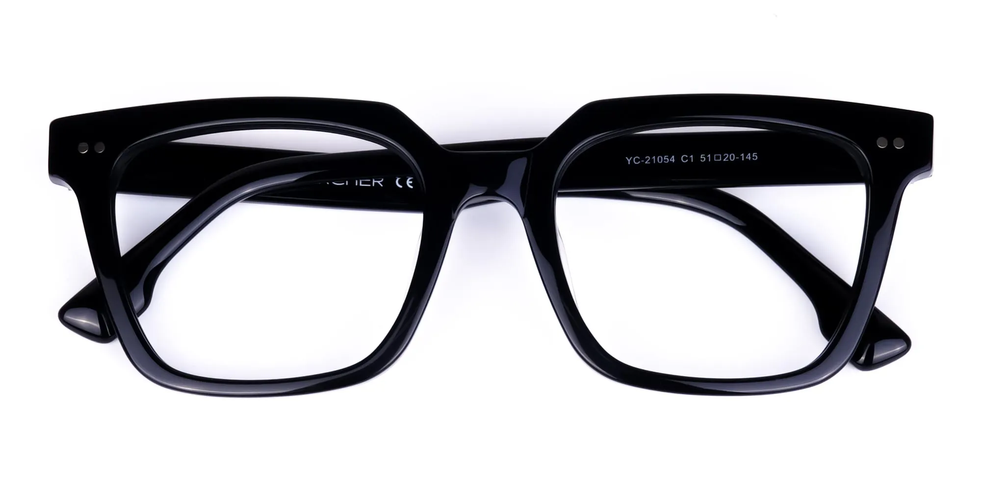 Full Rim Black Square Glasses-2