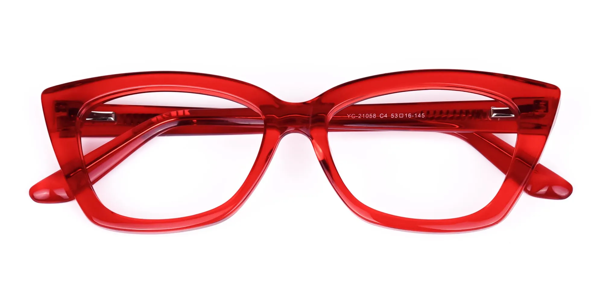 Cherry Red Cat Eye Glasses Frame-2