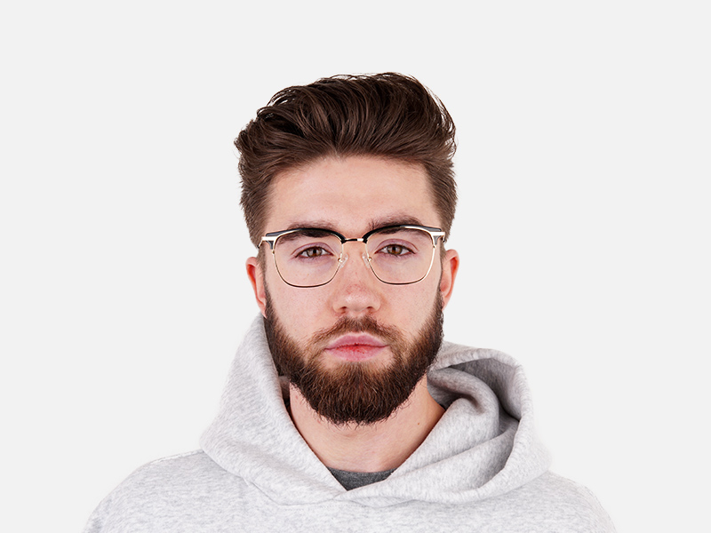 Wayfarer Black & Gold Clubmaster Frames - 1