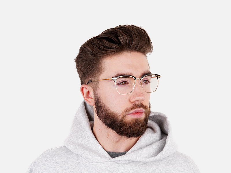 Wayfarer Black & Gold Clubmaster Frames - 1