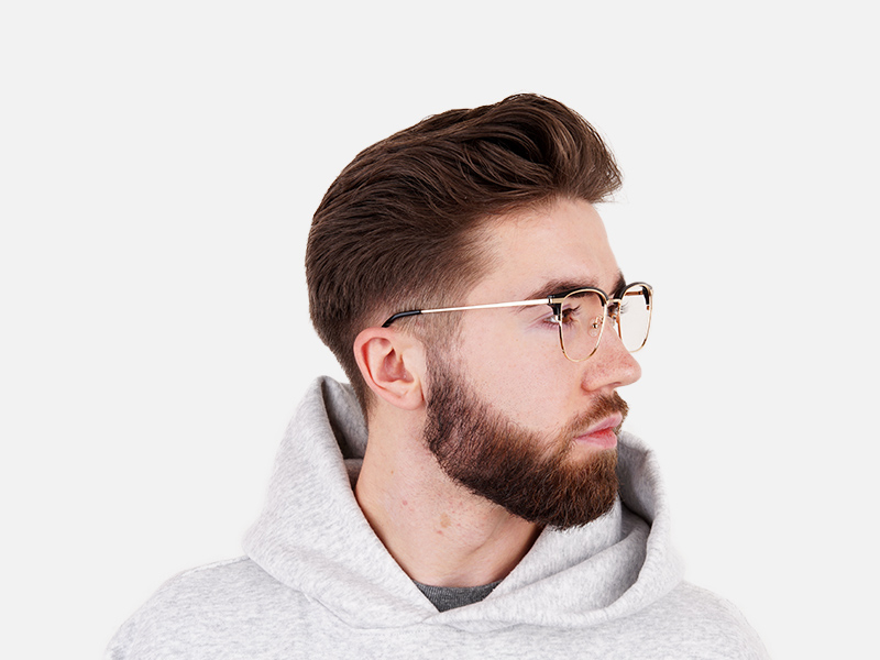 Wayfarer Black & Gold Clubmaster Frames - 1