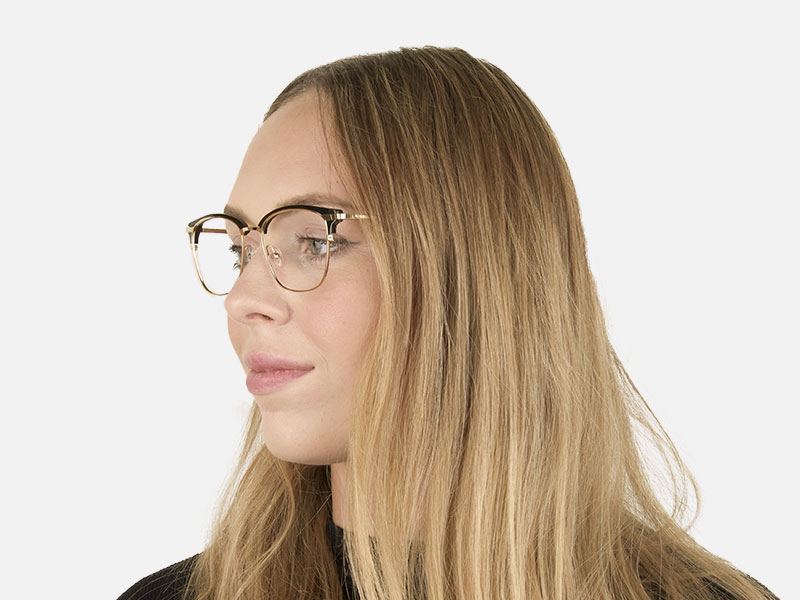 Wayfarer Black & Gold Clubmaster Frames - 1