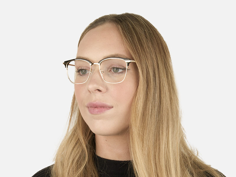 Wayfarer Black & Gold Clubmaster Frames - 1