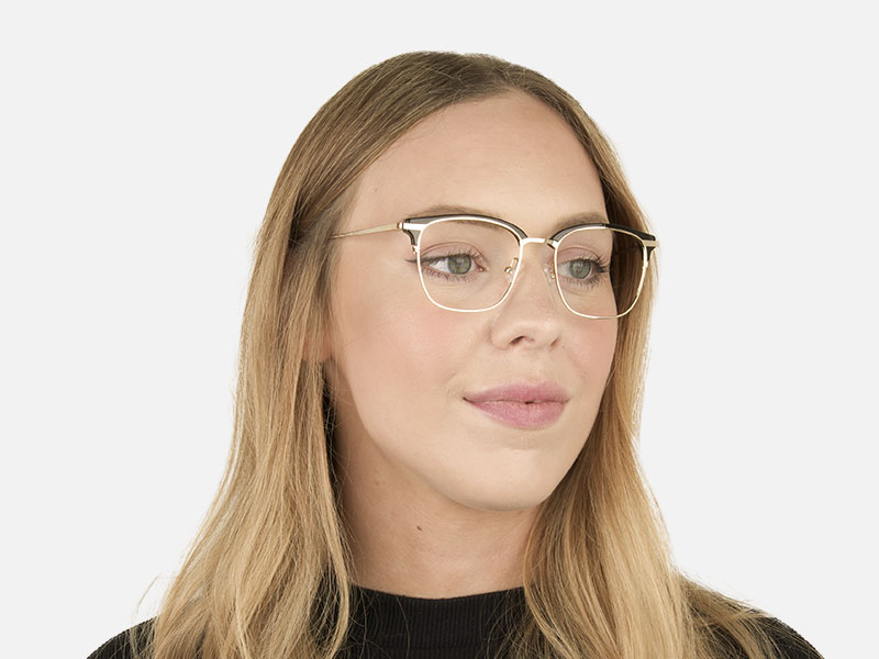 Wayfarer Black & Gold Clubmaster Frames - 1