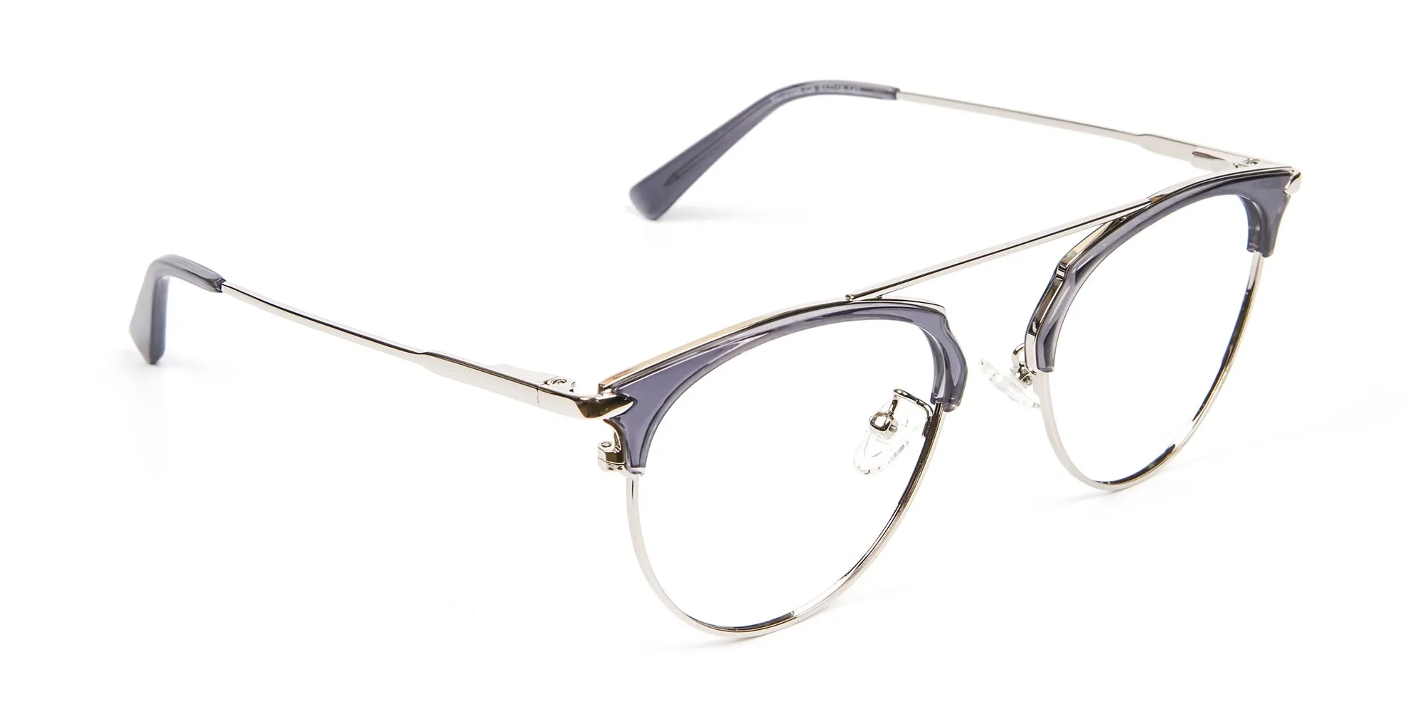 Translucent Browline Spring Hinge Glasses - 2