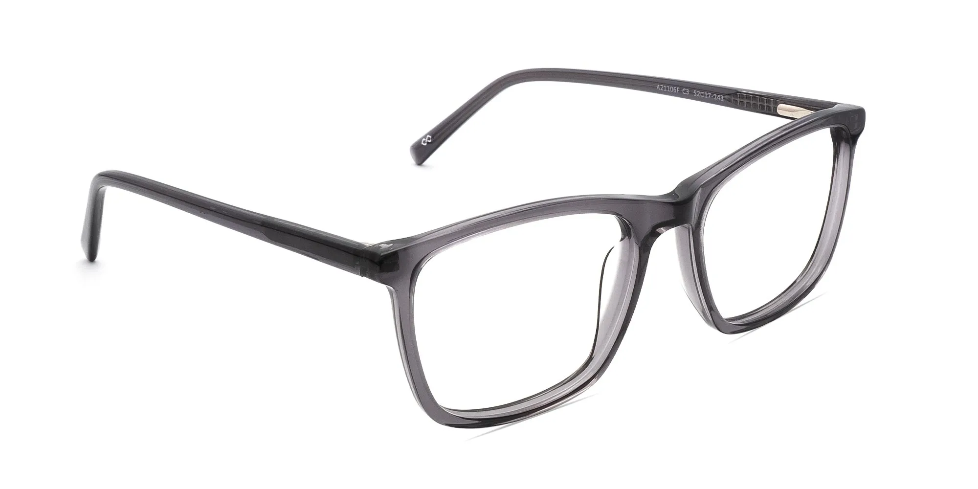 Crystal Grey Square Full Rim Glasses-2