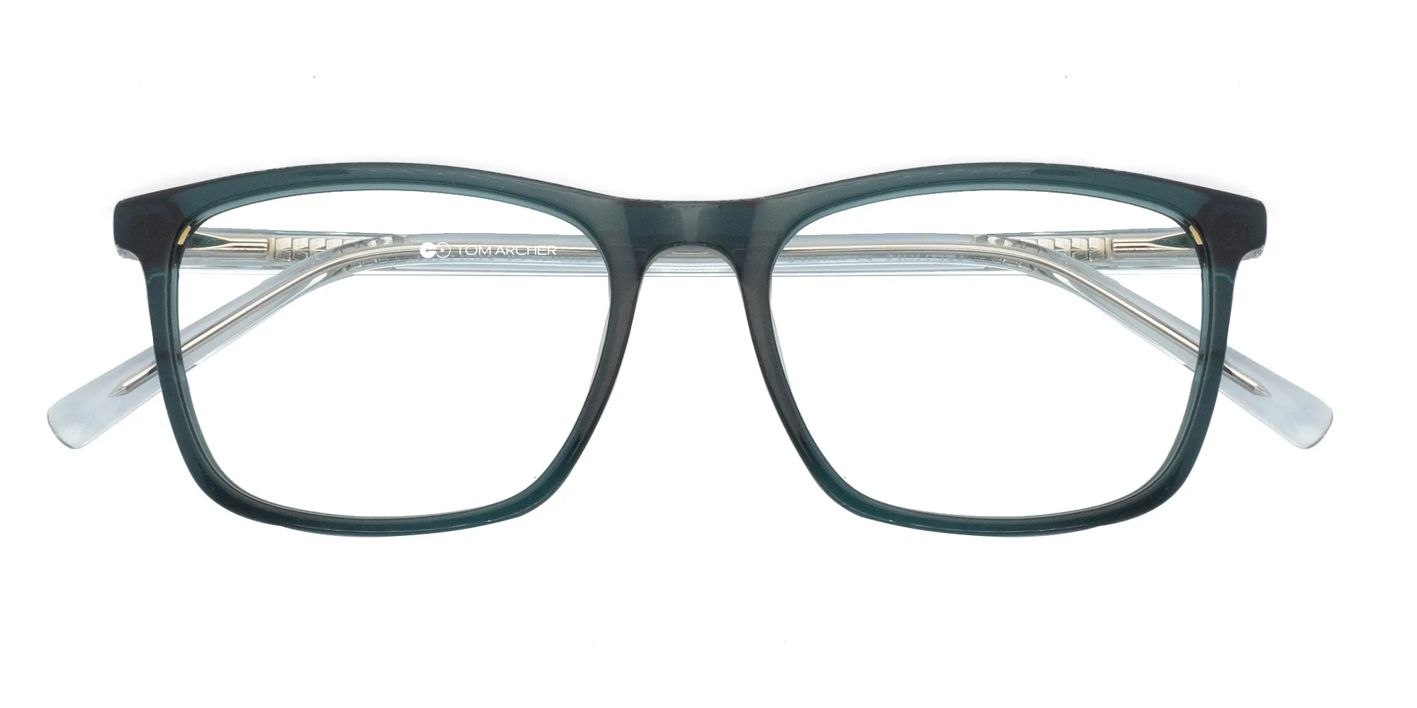 Crystal Forest Green Square Frame Glasses-2