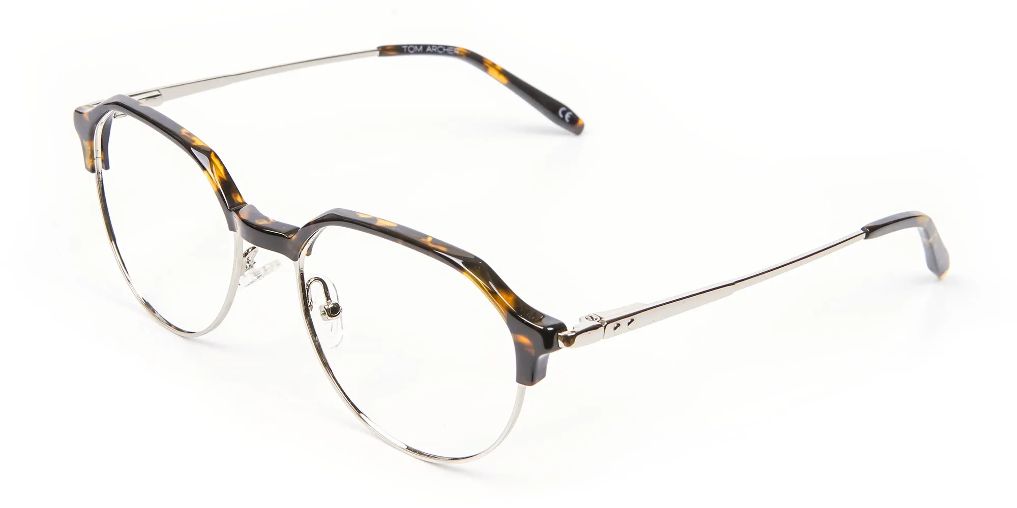 Havana & Tortoiseshell Browline Style Glasses - 2