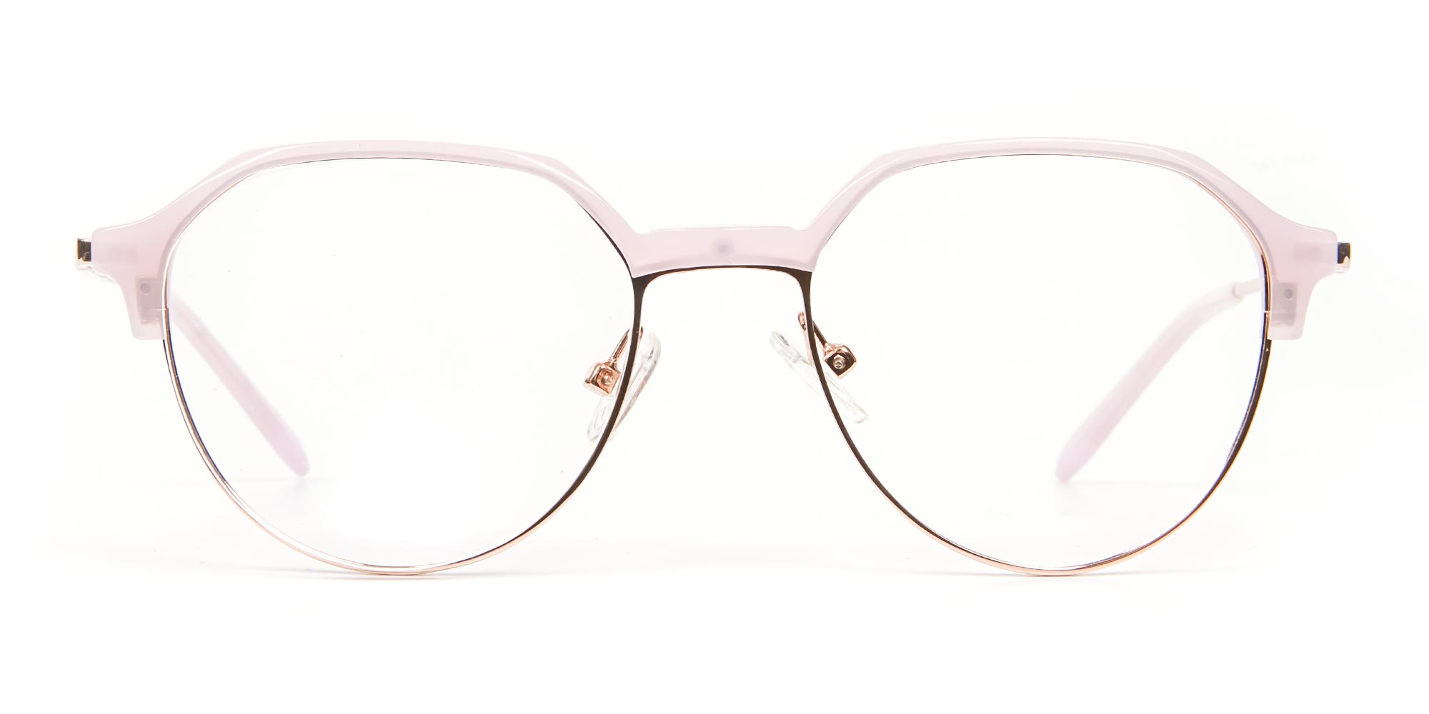 Macaron Rose Gold Hexagonal Glasses Frame