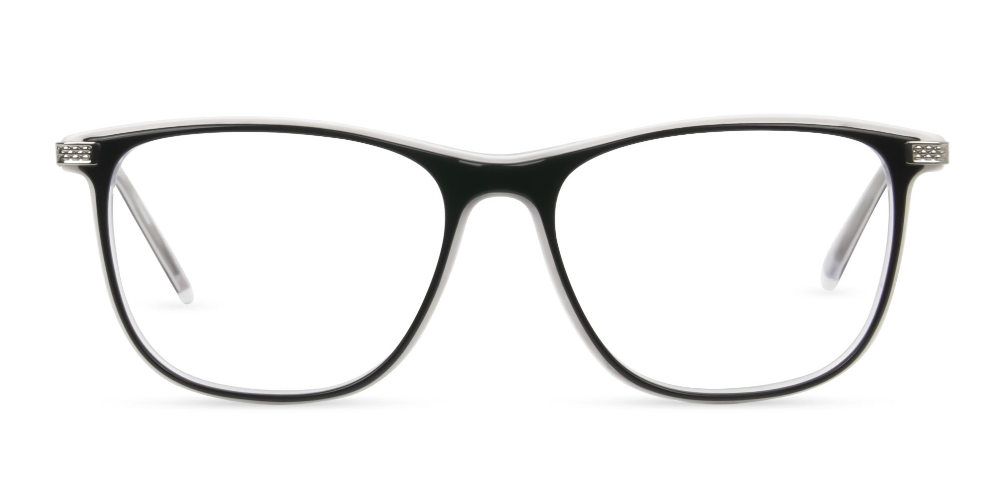 Black-and-White-Rectangular-Wayfarer-Glasses - 1