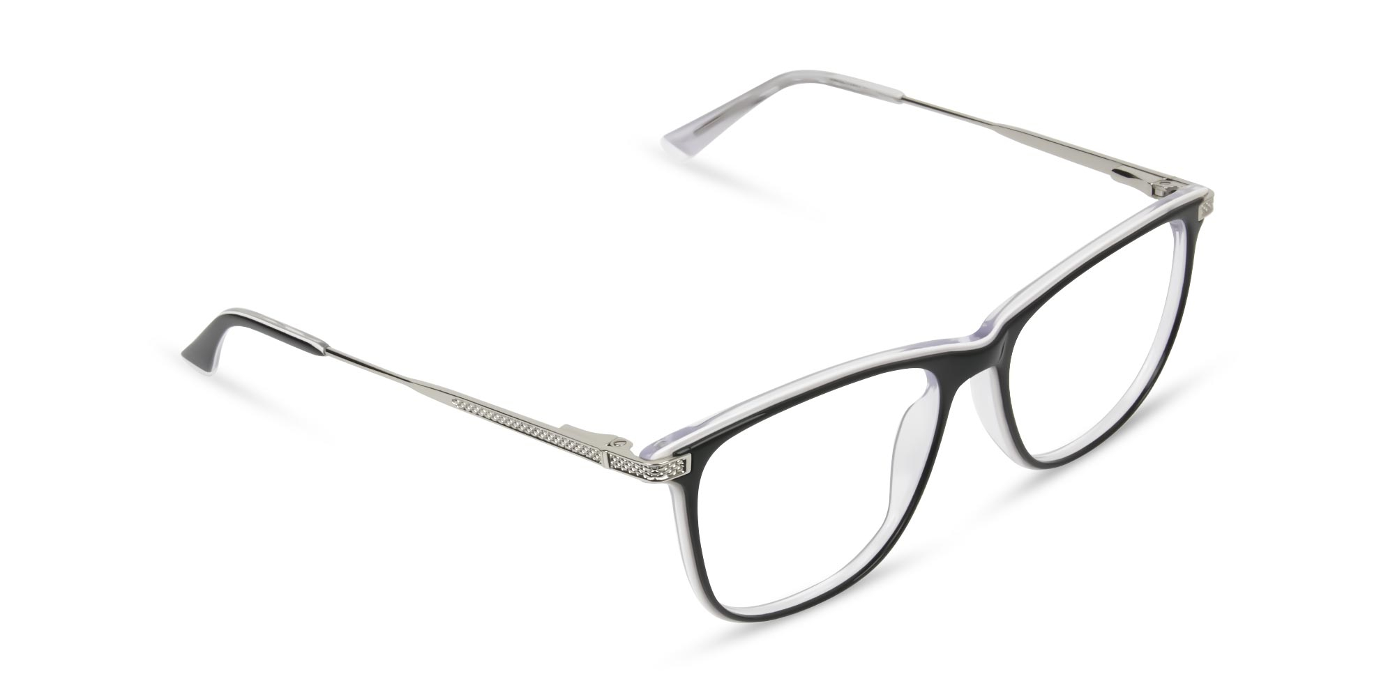 Black-and-White-Rectangular-Wayfarer-Glasses - 1