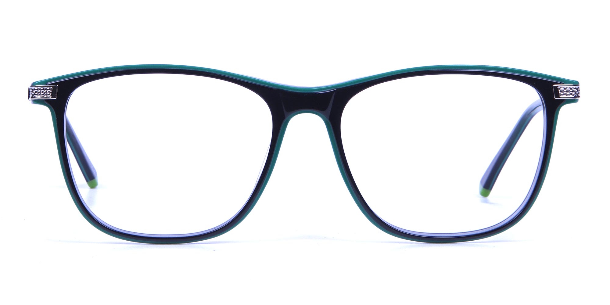 Geometric Black & Silver Frames