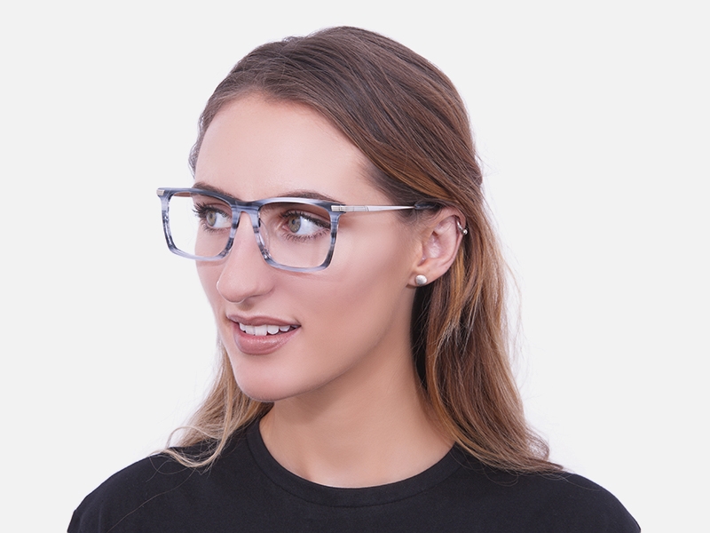 Silver Grey Colour Glasses Narrow Bridge- 1