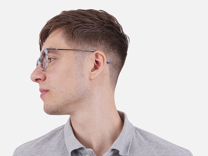 Silver Grey Colour Glasses Narrow Bridge- 1
