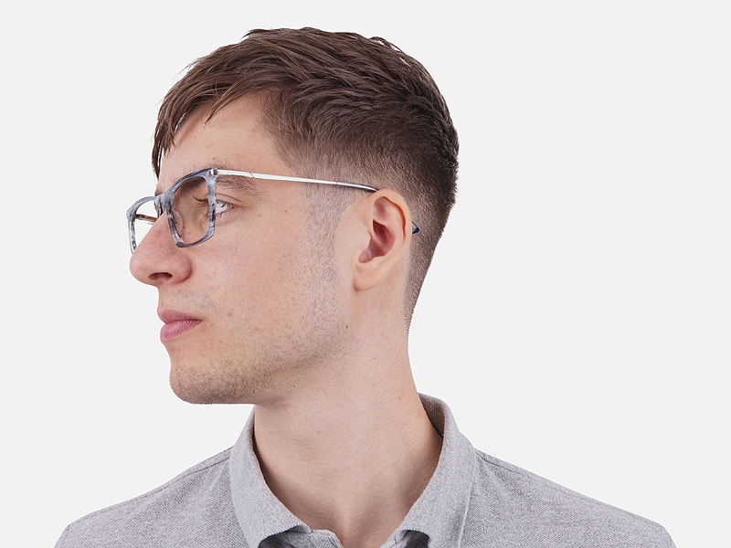 Silver Grey Colour Glasses Narrow Bridge- 1