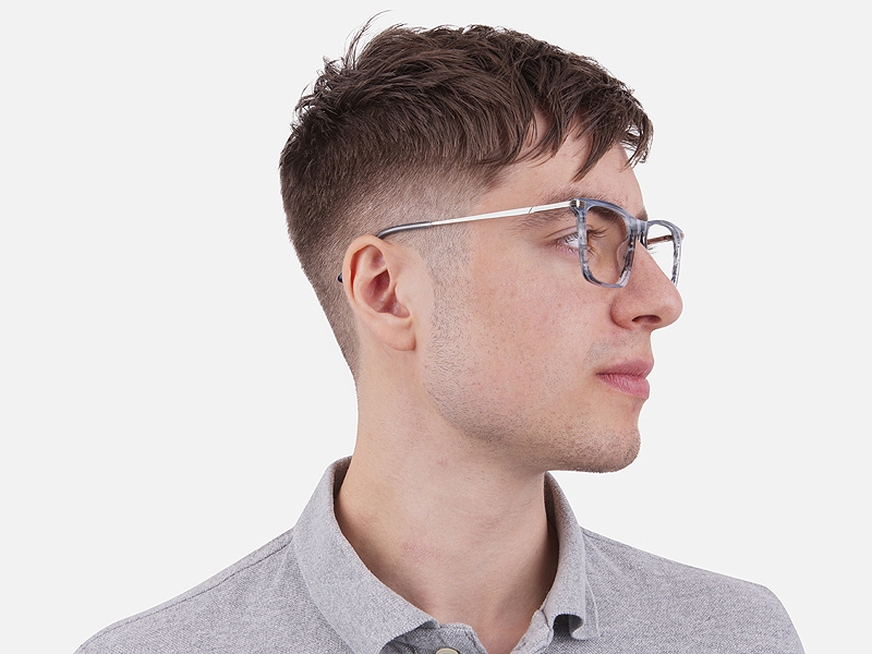 Silver Grey Colour Glasses Narrow Bridge- 1