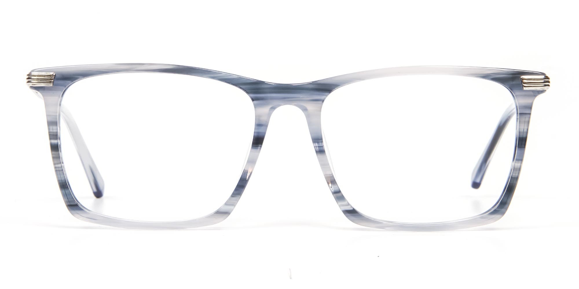 Rectangle Glasses in Silver Blue