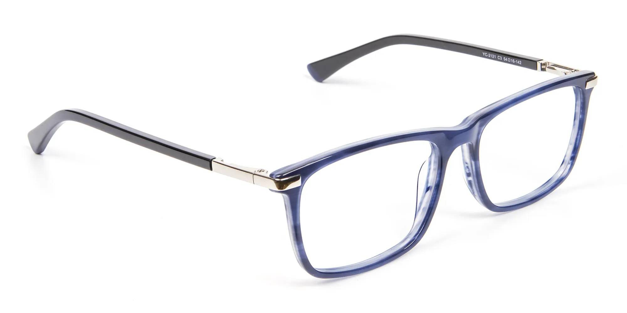 Comfort Fit Blue Rectangular Frame - 2